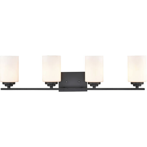 Durham 4 Light 31.13 inch Matte Black Bathroom Vanity Light Wall Light