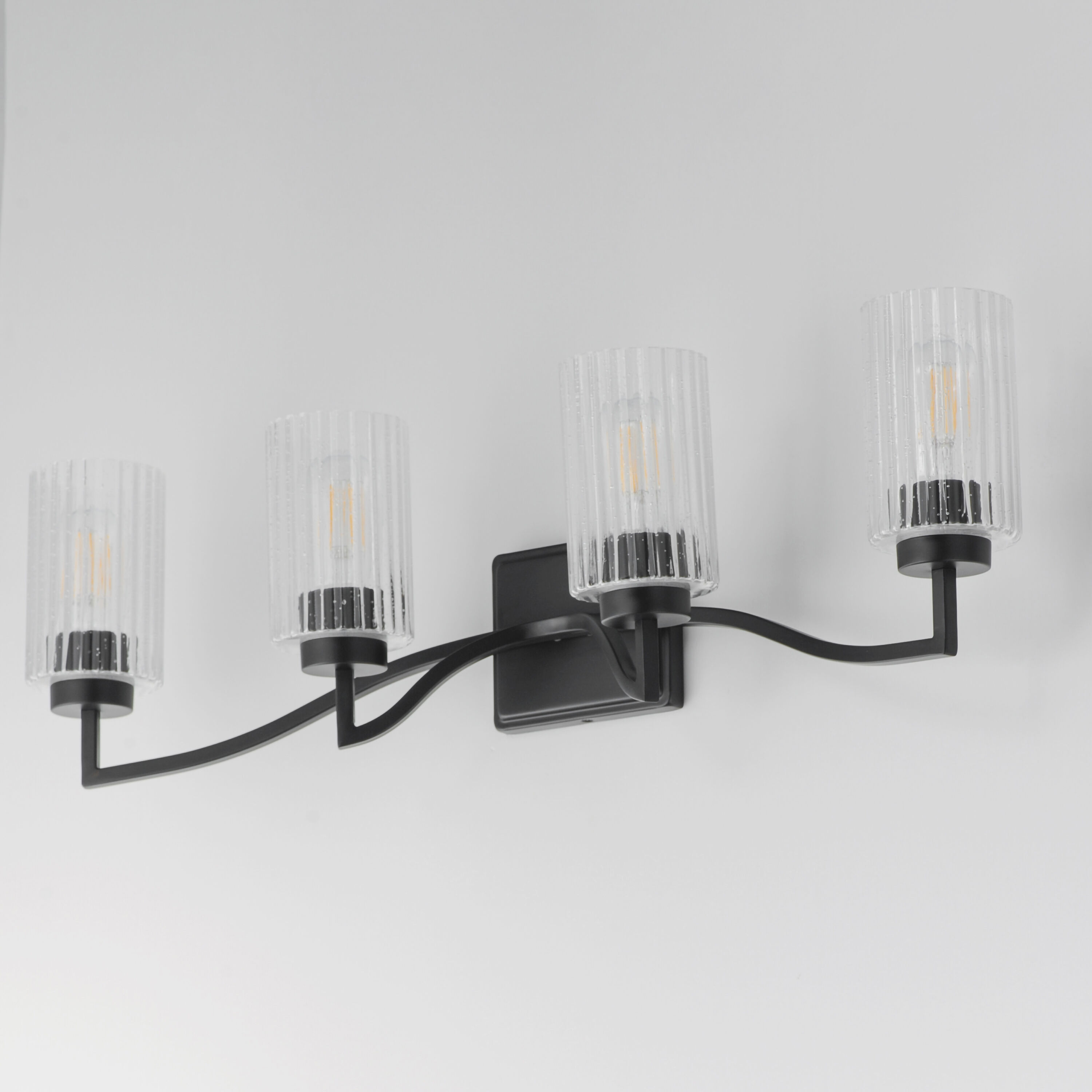 Rigata 4 Light 32.25 inch Black Bath Vanity Wall Light