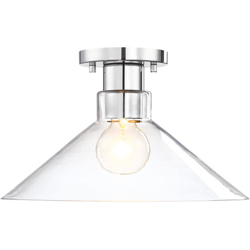 Leena 1 Light 14 inch Polished Nickle Semi Flush Mount Ceiling Light in Polished Nickel
