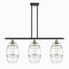 Ballston Vaz 3 Light 36 inch Black Antique Brass Stem Hung Island Light Ceiling Light