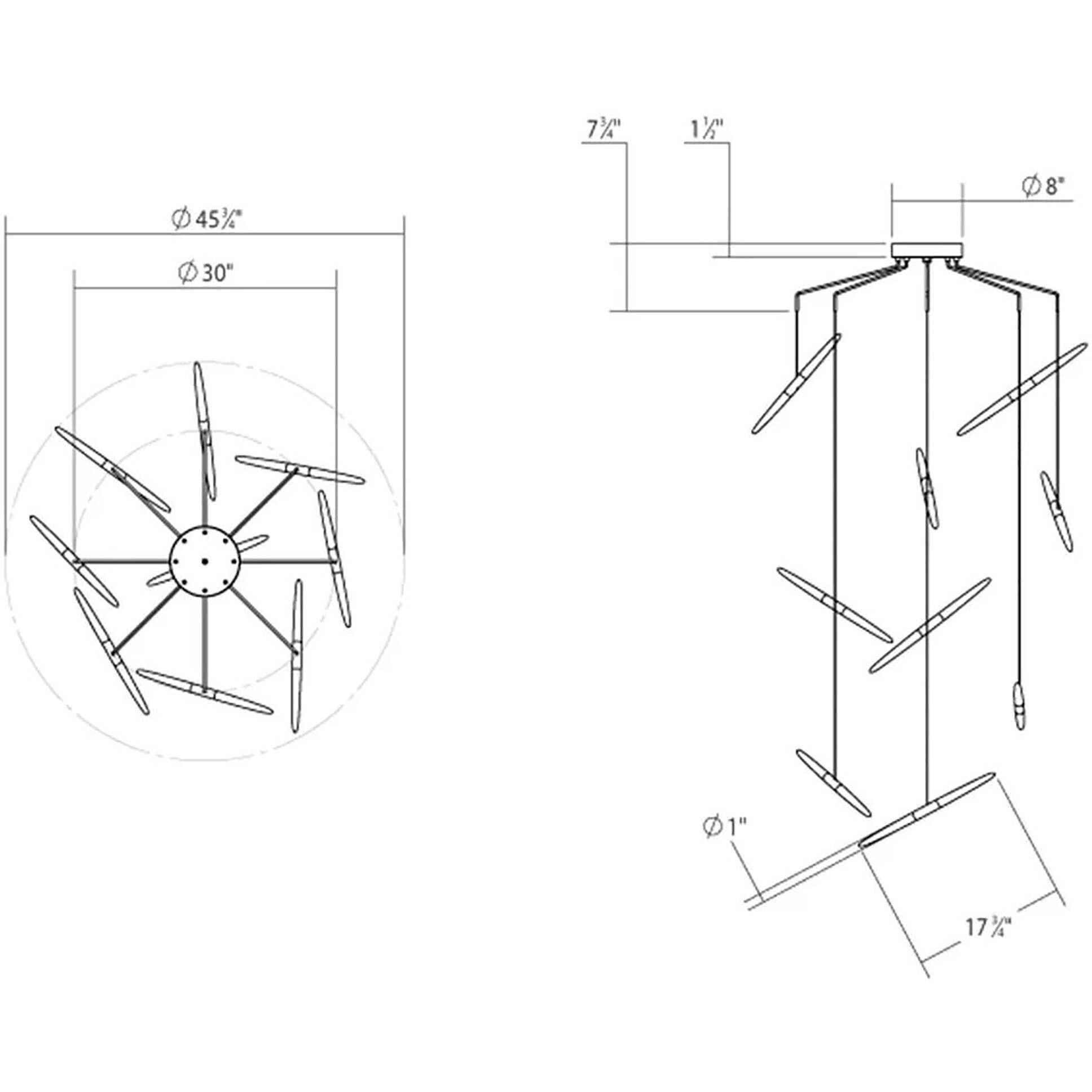 Ballet LED 21.25 inch Bright Satin Aluminum Chandelier Ceiling Light