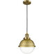 Franklin Restoration Hampden 1 Light 9 inch Brushed Brass Mini Pendant Ceiling Light in Clear Glass
