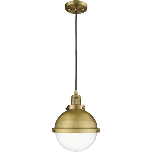 Franklin Restoration Hampden 1 Light 9 inch Brushed Brass Mini Pendant Ceiling Light in Clear Glass