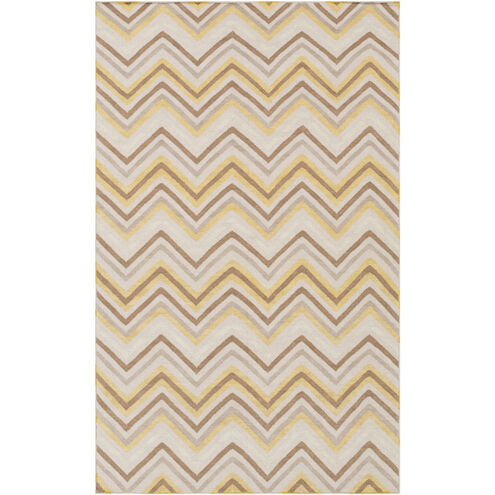 Frontier 66 X 42 inch Pale Blue, Khaki, Dark Brown Rug