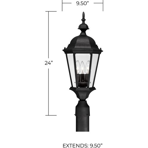 Carriage House 3 Light 24 inch Black Outdoor Post Lantern