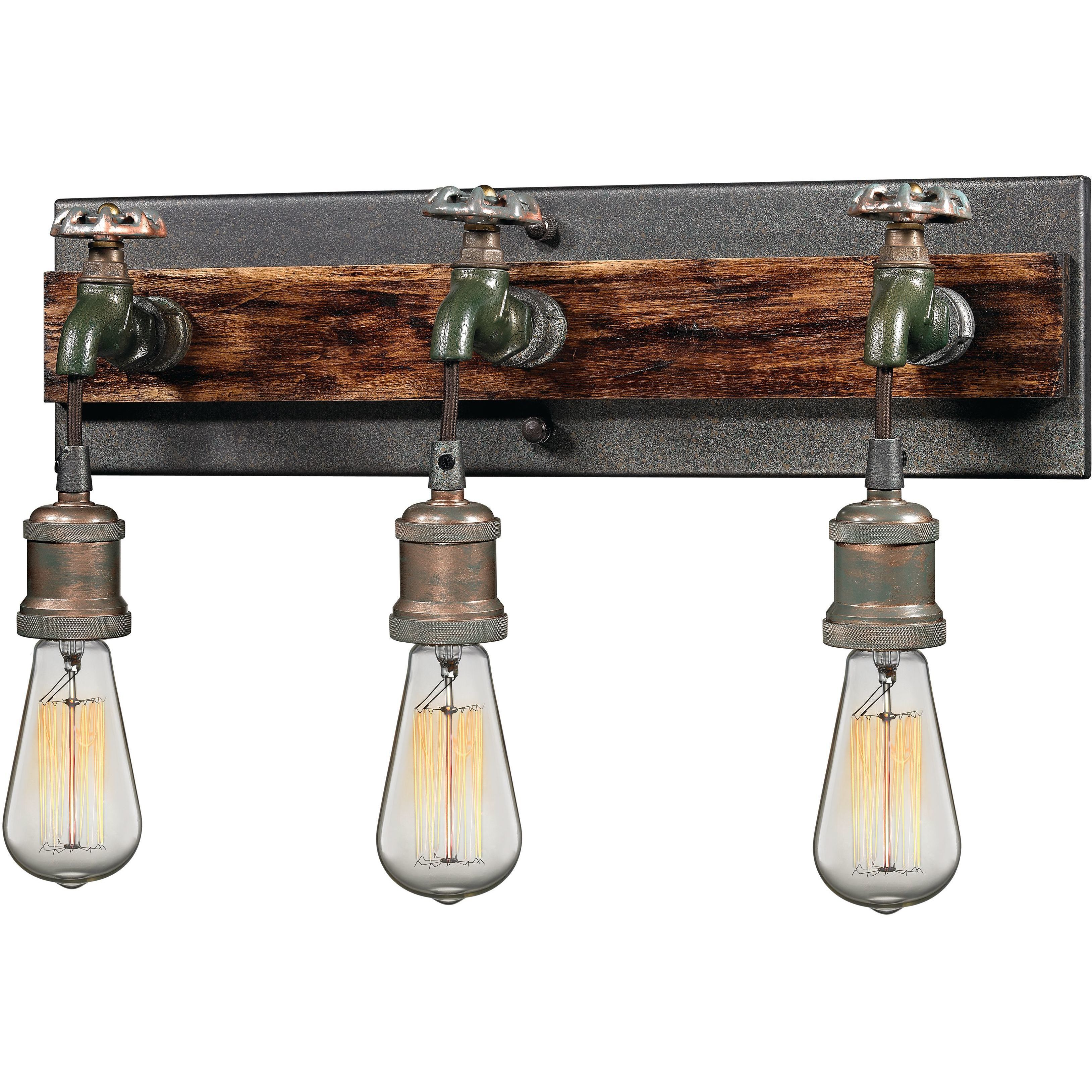 Jonas 3 Light 19 inch Multi Tone Weathered Vanity Light Wall Light