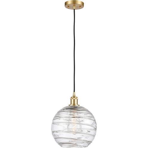 Ballston Large Deco Swirl 1 Light 10 inch Satin Gold Mini Pendant Ceiling Light, Ballston