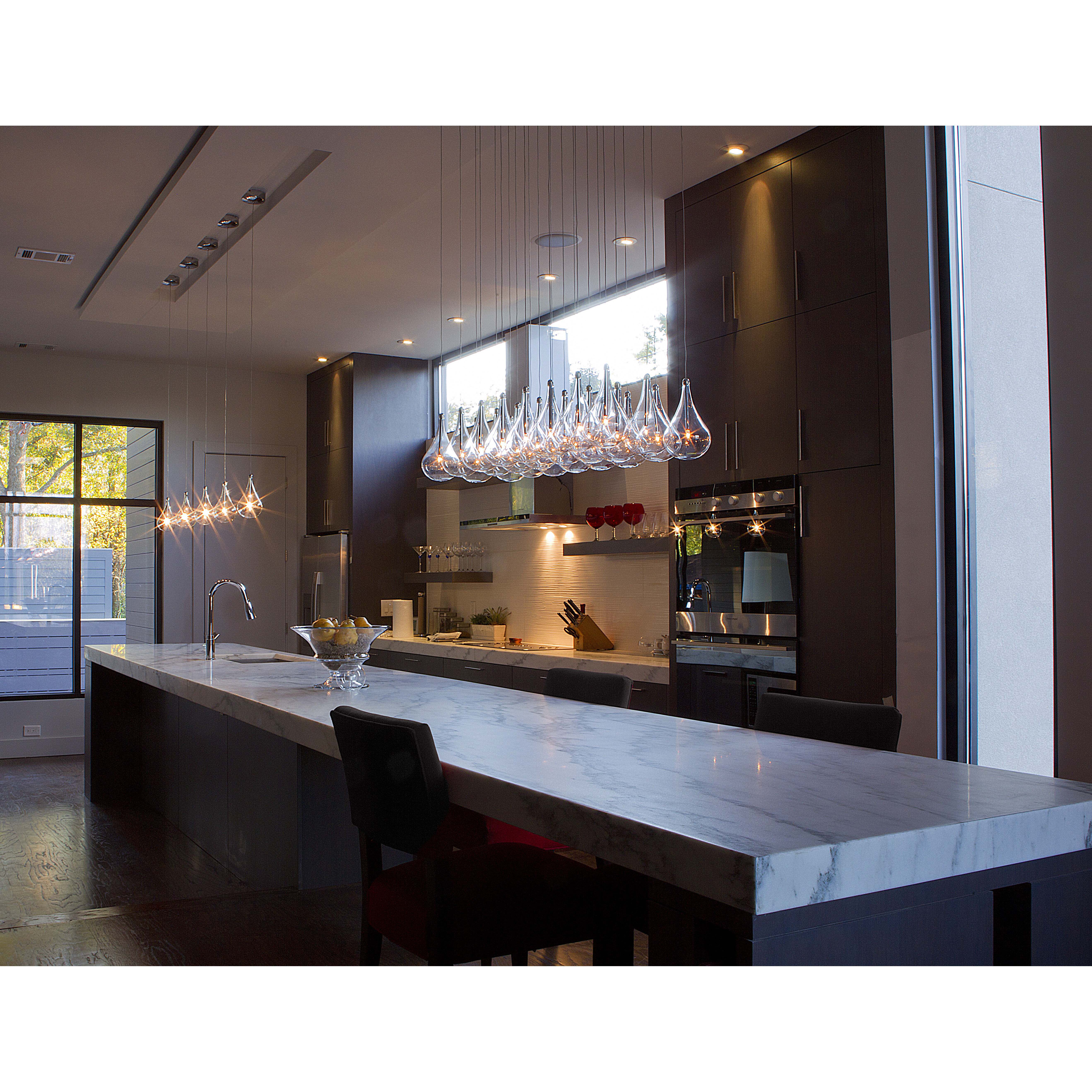 Larmes 24 Light 37.5 inch Polished Chrome Linear Pendant Ceiling Light