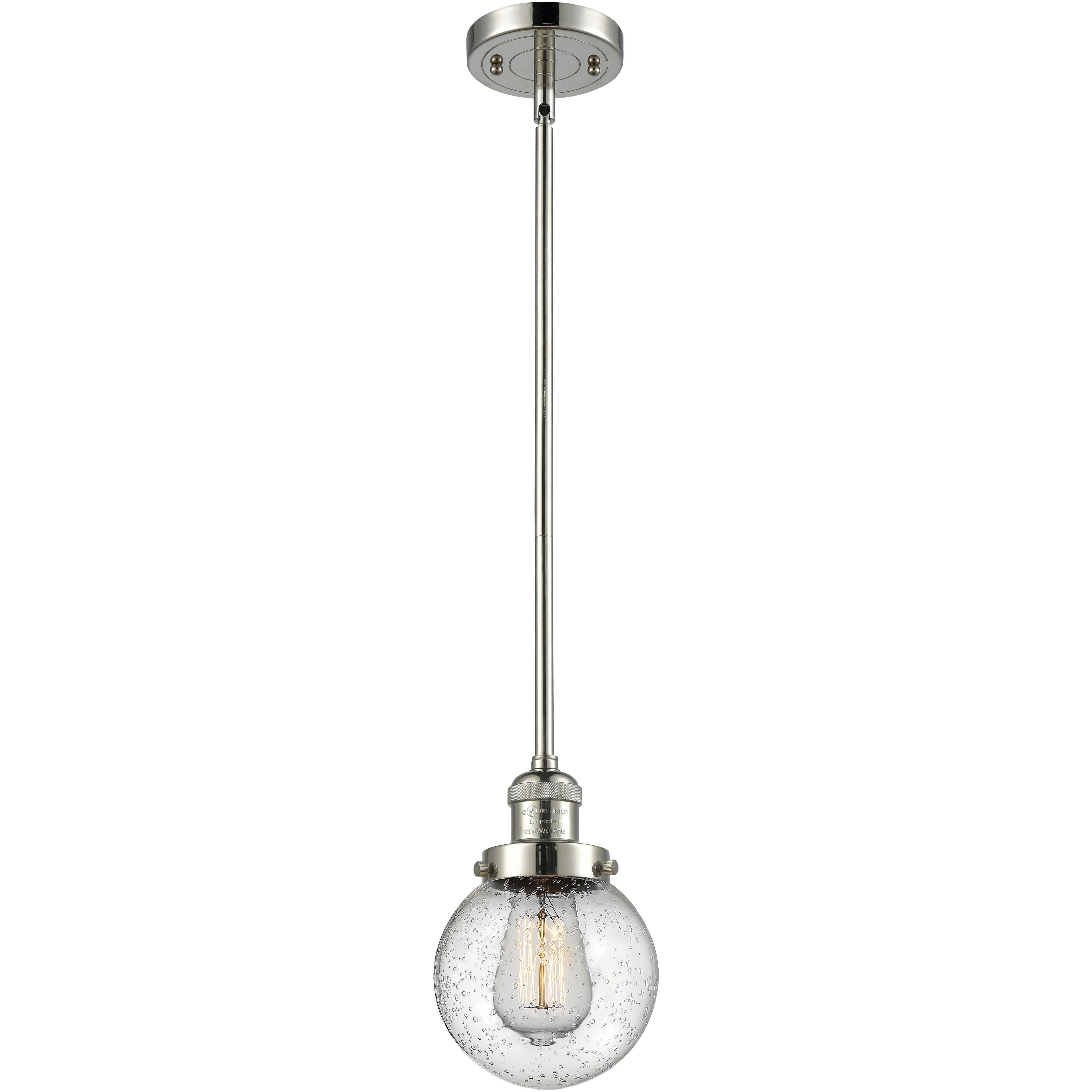 Franklin Restoration Beacon LED 6 inch Polished Nickel Mini Pendant Ceiling Light in Seedy, Franklin Restoration