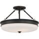 Halora 3 Light 15.25 inch Dark Matte Black Semi-Flush Mount Ceiling Light