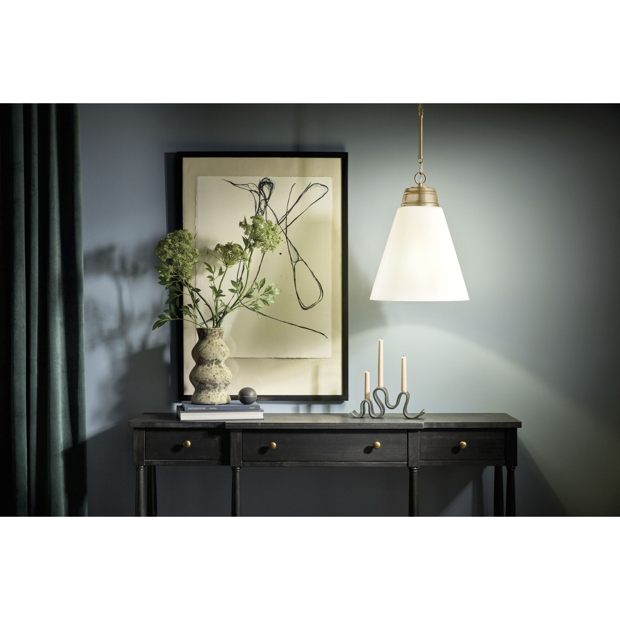 Marsailli 1 Light Champagne Bronze Pendant Ceiling Light, Large