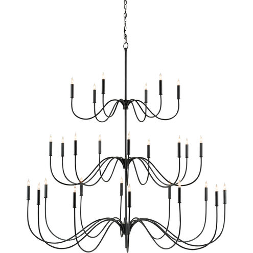 Tirrell 27 Light 58 inch Antique Black Chandelier Ceiling Light, Large