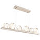 Gem LED 44 inch Beige Silver Linear Pendant Ceiling Light in 3000K LED, Metallic Beige Silver, Amber, Bezel