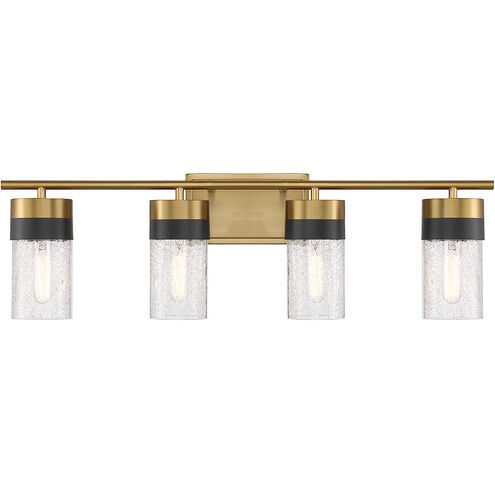 Brickell 4 Light 30 inch Warm Brass Bathroom Vanity Light Wall Light