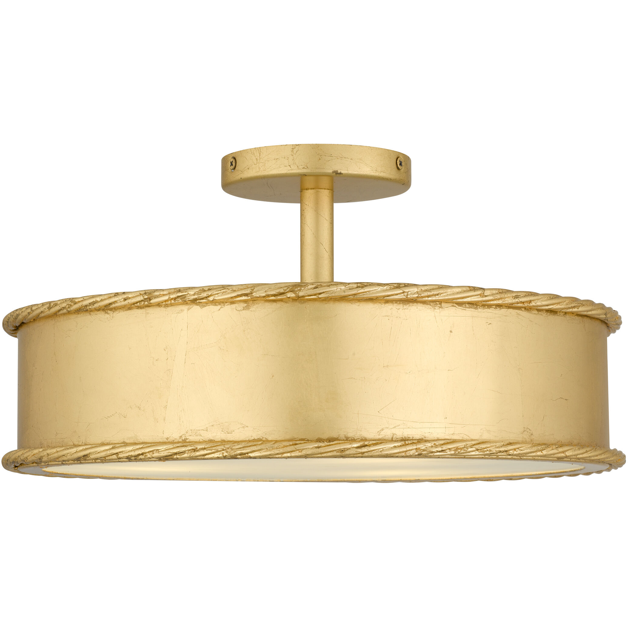 Mara 3 Light 16 inch Gold Leaf Semi-Flush Mount Ceiling Light