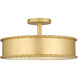 Mara 3 Light 16 inch Gold Leaf Semi-Flush Mount Ceiling Light