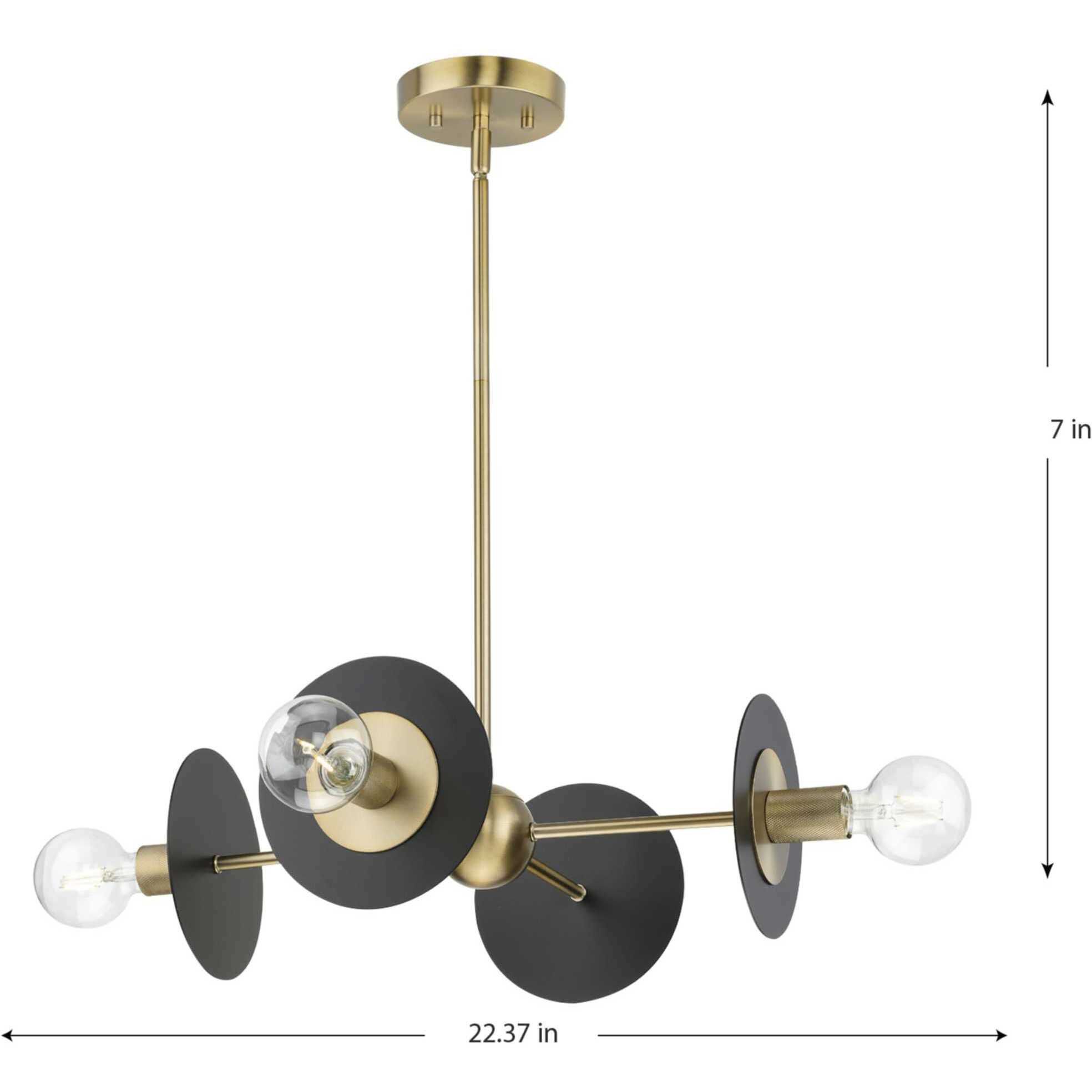 Trimble 4 Light 22.37 inch Brushed Bronze Linear Chandelier Ceiling Light, Design Series