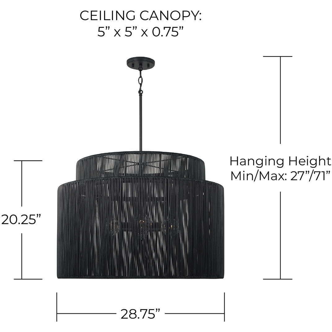 Jasper 4 Light 28.75 inch Oynx and Black Outdoor Hanging Lantern