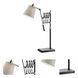 Caprilla 37 inch 60 watt Brushed Nickel Table Lamp Portable Light, Extendable