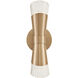 Fusion Collection - Lugano Family 1 Light 4.75 inch Brushed Brass and Ribbed Clear ADA Wall Sconce Wall Light, EVOLV