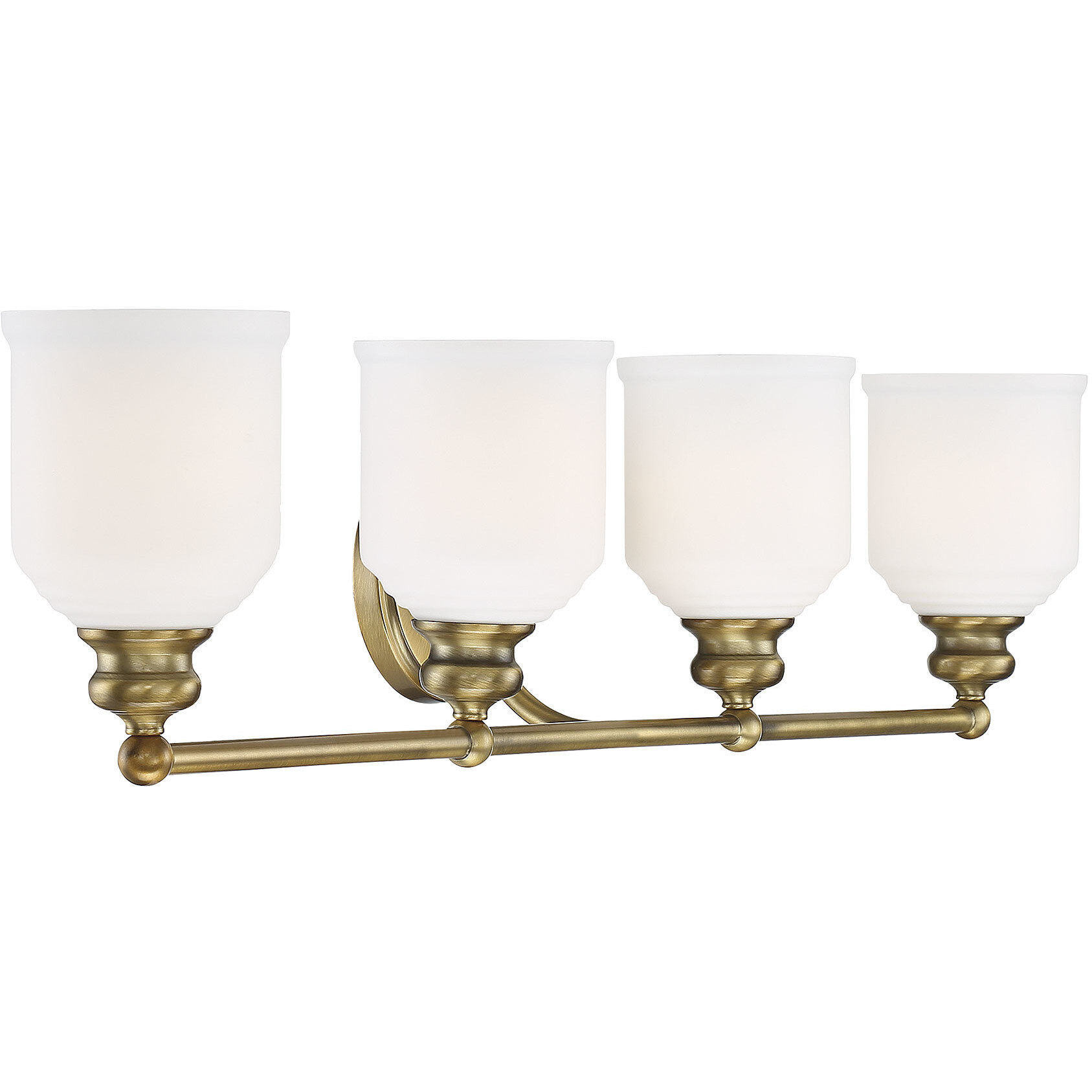 Melrose 4 Light 33.5 inch Warm Brass Bathroom Vanity Light Wall Light, Essentials