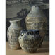 Ragusa Antique White and Blue Drip Outdoor Urn, Large