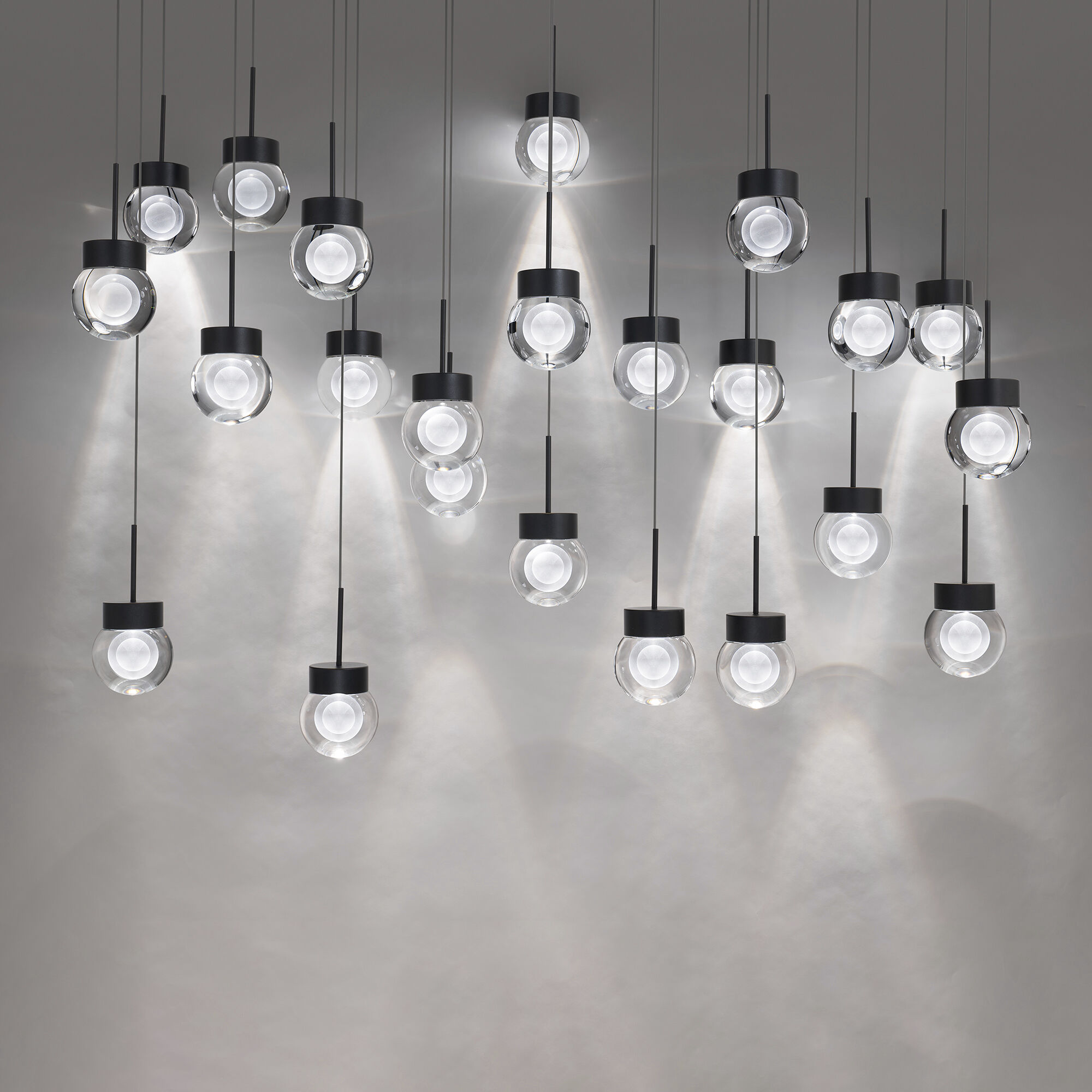 Double Bubble 23 Light 14 inch Black Multi-Light Pendant Ceiling Light