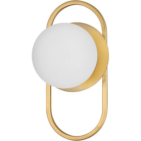 Burlat Decorative Wall Sconce Wall Light in Aged Brass, White