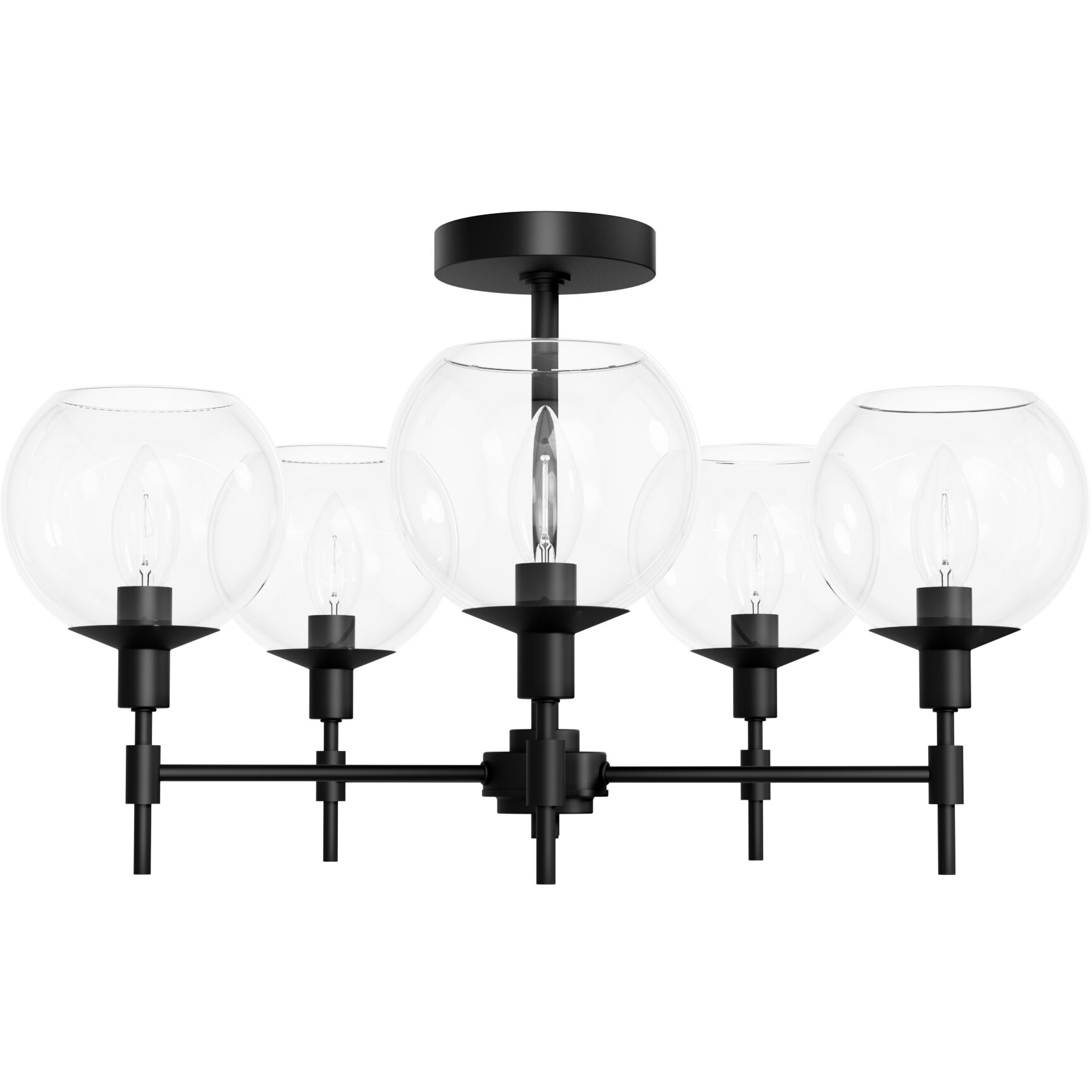 Xidane 5 Light 24 inch Matte Black Chandelier Ceiling Light