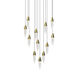 Sultana LED 25.25 inch Satin Brass and Clear Pendant Ceiling Light