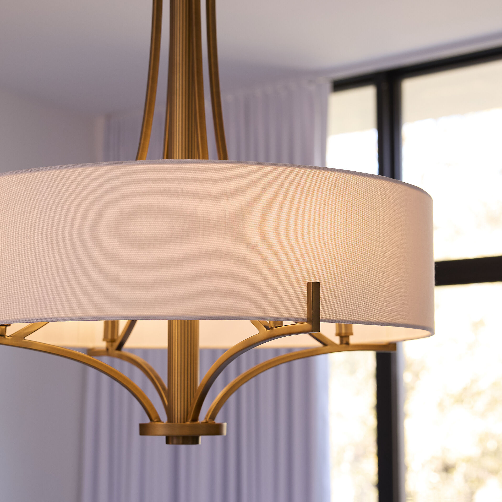 Imperial 4 Light 24 inch Brushed Brass Pendant Ceiling Light