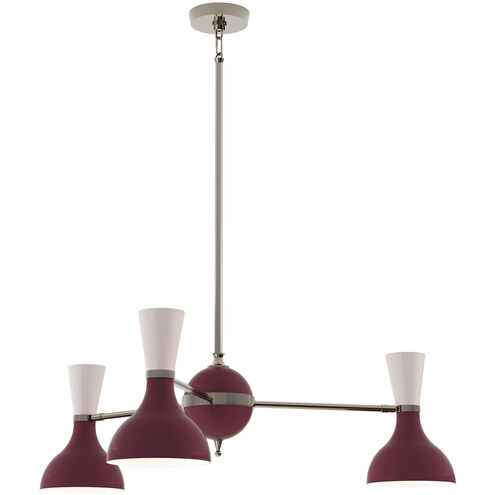 Clare LED 27.75 inch Polished Nickel Chandelier Ceiling Light in Sugar Plum and Rose Water