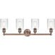 Hadley 4 Light 31.5 inch Antique Copper Bath Vanity Light Wall Light in Clear