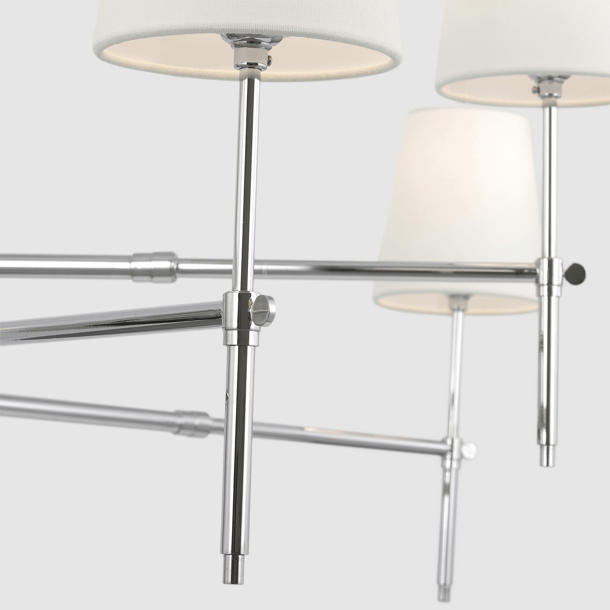 Thomas O'Brien Bryant LED 60 inch Polished Nickel Two Tier Chandelier Ceiling Light, Grande