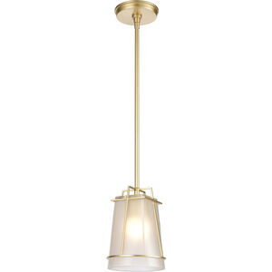 Square to Round 1 Light 6 inch Champagne Gold Mini Pendant Ceiling Light