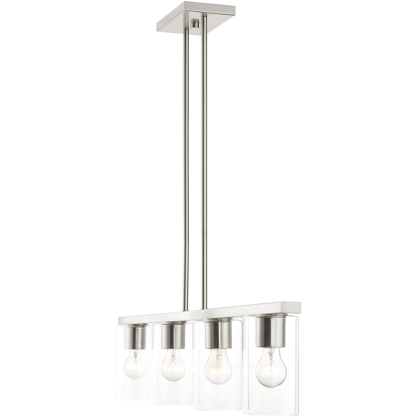 Zurich 4 Light 5 inch Brushed Nickel Chandelier Ceiling Light