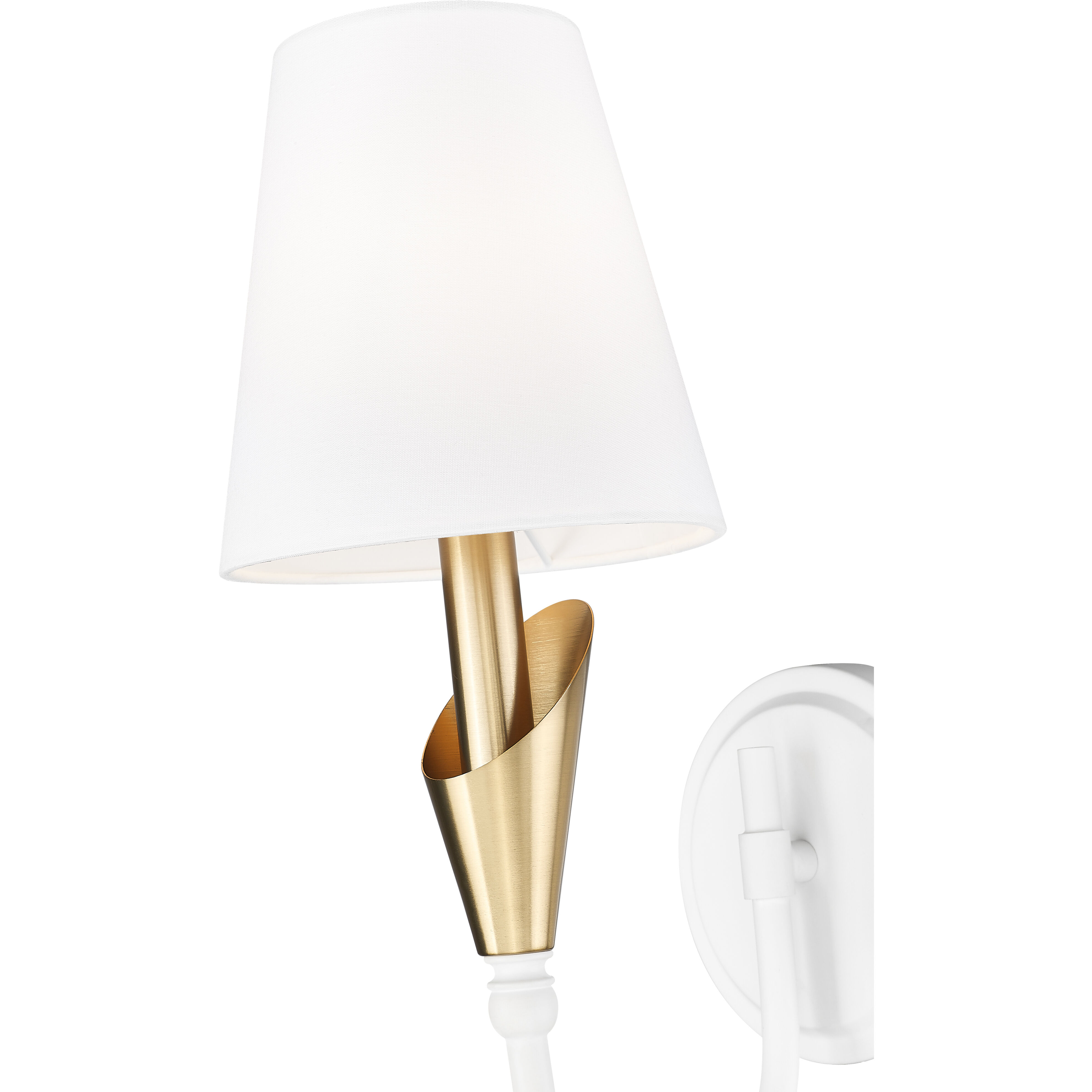 Claudelle Wall Sconce Wall Light in Textured White and Modern Gold