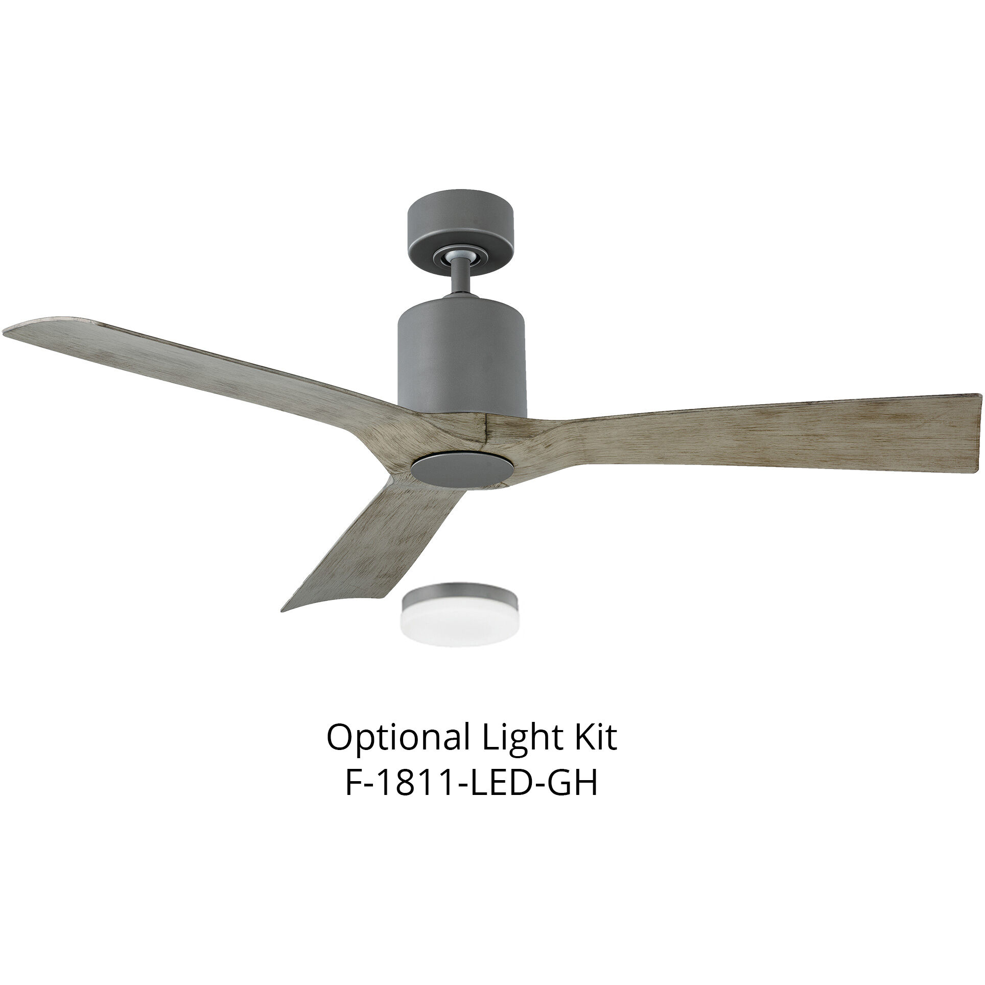 Aviator 54 inch Graphite and Weathered Gray with Weathered Gray Blades Downrod Ceiling Fan in Graphite Weathered Gray, Smart Ceiling Fan