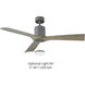 Aviator 54 inch Graphite and Weathered Gray with Weathered Gray Blades Downrod Ceiling Fan in Graphite Weathered Gray, Smart Ceiling Fan