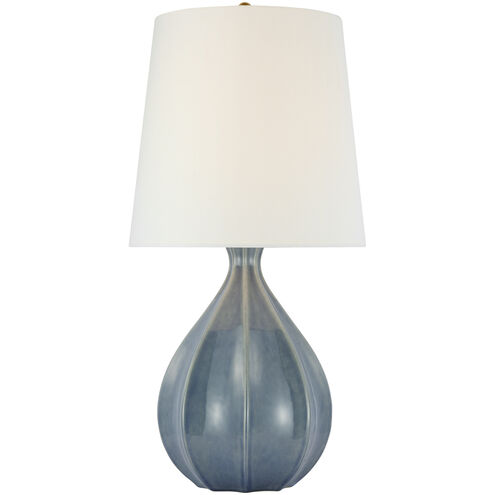 AERIN Rana 30 inch 15.00 watt Polar Blue Crackle Table Lamp Portable Light, Large