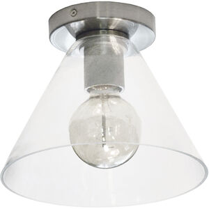 Roswell 1 Light 9 inch Satin Chrome with Clear Flush Mount Ceiling Light
