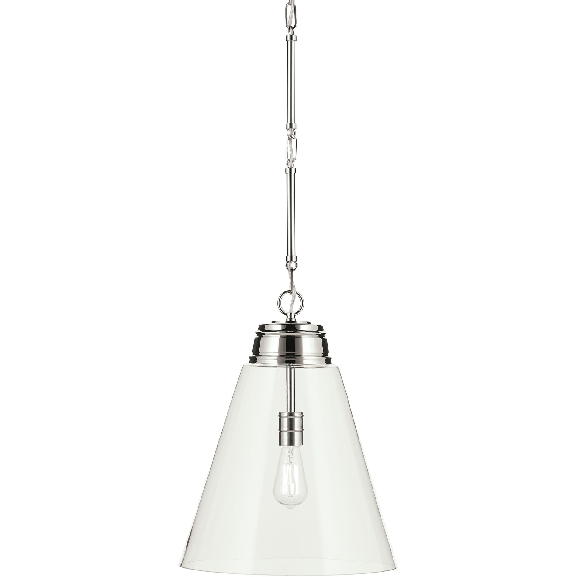 Marsailli 1 Light Polished Nickel Pendant Ceiling Light, Large