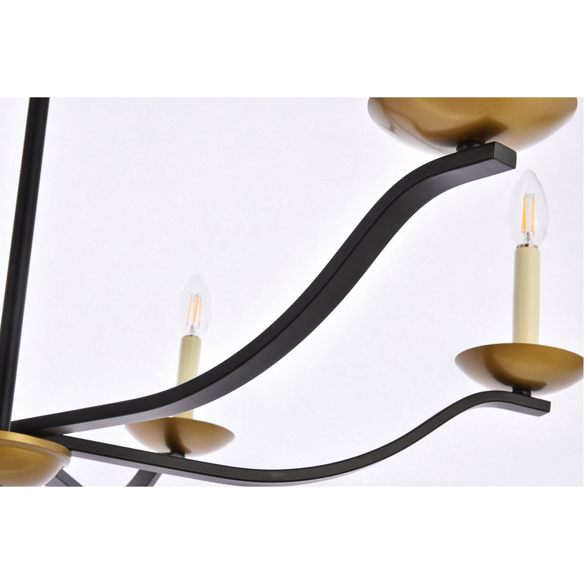 Trey 6 Light 36 inch Black and Brass Pendant Ceiling Light