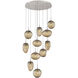 Cosmos Incandescent 11 Light 37.8 inch Beige Silver Chandelier Ceiling Light, Round Multi-Port