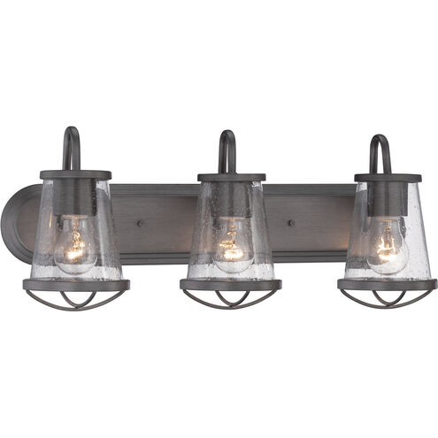 Darby 3 Light 24 inch Weathered Iron Bath Bar Wall Light