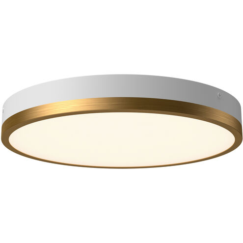 Alora Mood Adelaide LED 15 inch Aged Gold and White Flush Mount Ceiling Light in Aged Gold/White