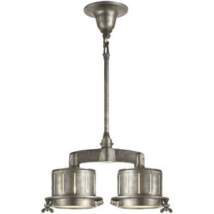 Thomas O'Brien Knockout 2 Light 20 inch Weathered Aluminum Double Bar Pendant Ceiling Light