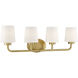 Capra 4 Light 31 inch Warm Brass Bathroom Vanity Light Wall Light, Essentials