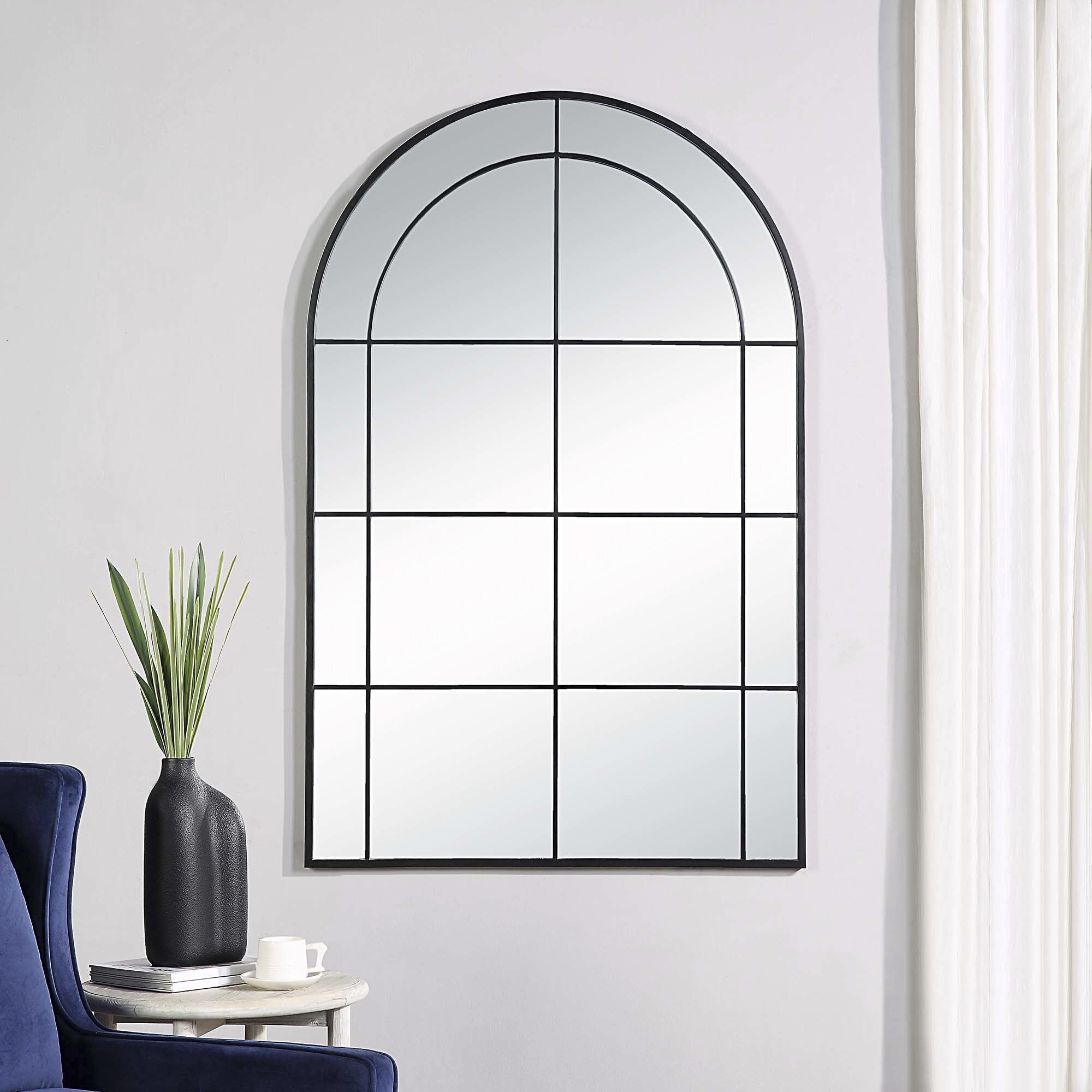 Atkinson 62 X 40 inch Clear and Matte Black Wall Mirror