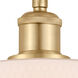 Ballston Cobbleskill LED 5.3 inch Satin Gold Sconce Wall Light in Matte White Glass